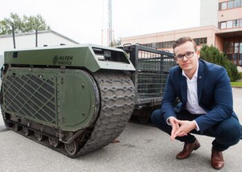 Metsarobot on Milrem Roboticsi arendusjuhi Priit Vellaku sõnul abiks nii puude istutamisel kui ka metsa hooldamisel. Foto: Julia-Maria Linna