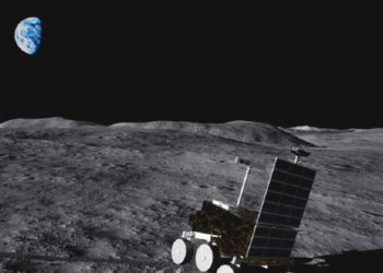 Tartu observatooriumi autonoomia töörühma poolt loodud digitaalne Kuu pinna simulatsioonikeskkond, kus testitakse kulguritele loodavat juhtimistarkvara. Foto: Marja-Liisa Plats