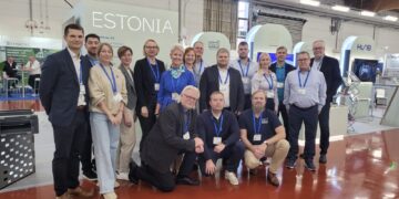 5.-7. novembrini 2024 osalevad kuus Eesti metalli- ja masinatööstuse ettevõtet Saksamaal toimuval messil FMB 2024. Eesti delegatsioon messil. Fotode autor EIS.