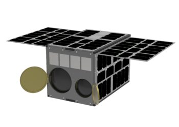 Eesti firmad OÜ Spaceit ja OÜ Golbriak Space lasevad 2026. aastal Maa orbiidile oma esimese äriotstarbelise tehiskaaslase. Eesti esimese ärilistel alustel loodava satelliidi prototüüp. Foto: Spaceit