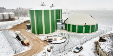 Pildil 2021. aastal valminud Oisu biogaasijaam, mida opereerib OÜ Eesti Biogaas. Foto: Elenger