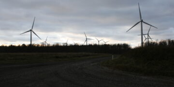 Kliimaeesmärkide täitmiseks peaks Eesti tuuleenergia tootmine järgmise kümnendi jooksul mitmekordselt suurenema. Pildil tuulepark Paldiski külje all. Foto: Ain Alvela