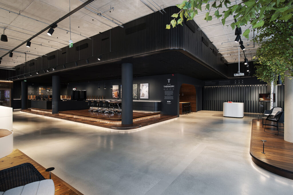 Thermory showroom Tallinnas Lõõtsa 1a, KAMP Arhitektid. Fotod: Terje Ugandi
