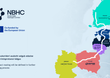 Vesinikukoridor. Aastaks 2040 prognoositakse, et koridor suudab igal aastal transportida kuni 2,7 miljonit tonni taastuvvesinikku riikidesse oma marsruudi ääres. Allikas: Elering