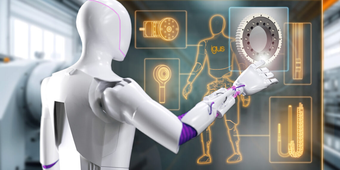 Teeme humanoidsed robotid kõigile kättesaadavaks: igus pakub määrdevabu komponente nagu näiteks sfäärilisi laagreid ja kaablikette, kuid ka terviklikke humanoidroboteid veebiplatvormil RBTX. Allikas: igus SE & Co. KG